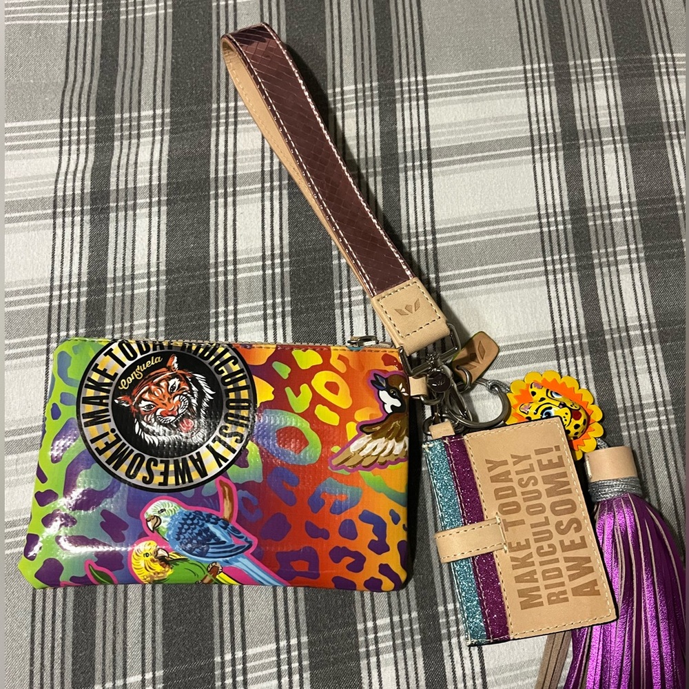 Consuela wristlet and keychain